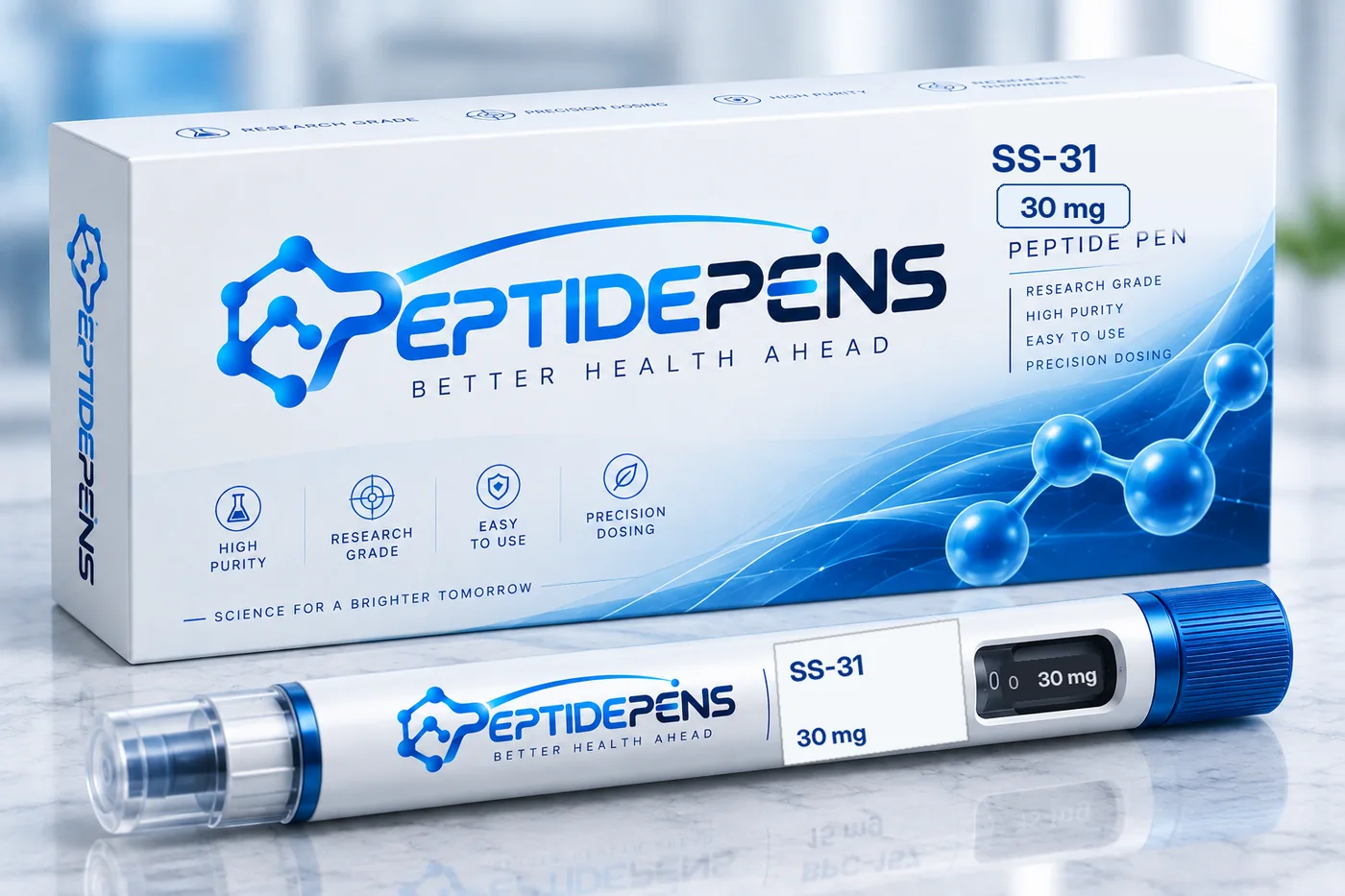 SS-31 Pen mit 30 mg, Pen und Verpackung